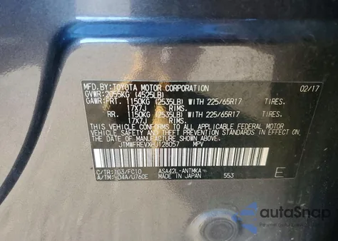 2017 Toyota Rav4 Xle z USA, uszkodzony, nr VIN JTMWFREVXHJ128057